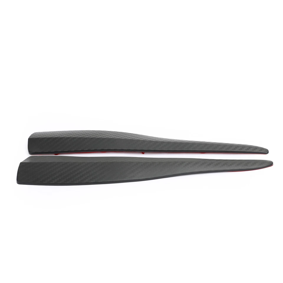 2pcs 36cm Rubber Car Front Rear Bumper Lip Anti-collision Strip Carbon Fiber H1 - Image 2 of 4