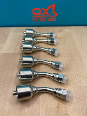 6 Parker Style 13743-4-4 Hydraulic Hose Crimp Fittings 1/4” Hose X