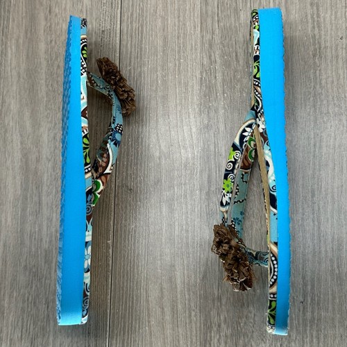 Vera Bradley Damen-Sandalen Größe 5,5 Stroh Blumen Perlen Flip-Flops geblümt blau - Bild 6 von 12