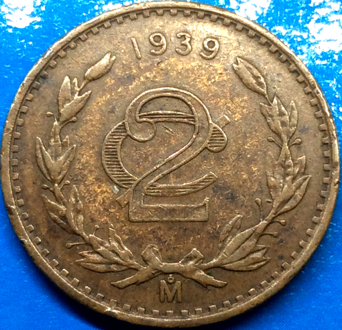 1939 Mexico 2 centavos bronze