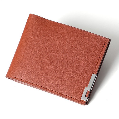 Bifold Credit Card Holder Leather Business Card Holder Women Men Short Wallet - Picture 4 of 11