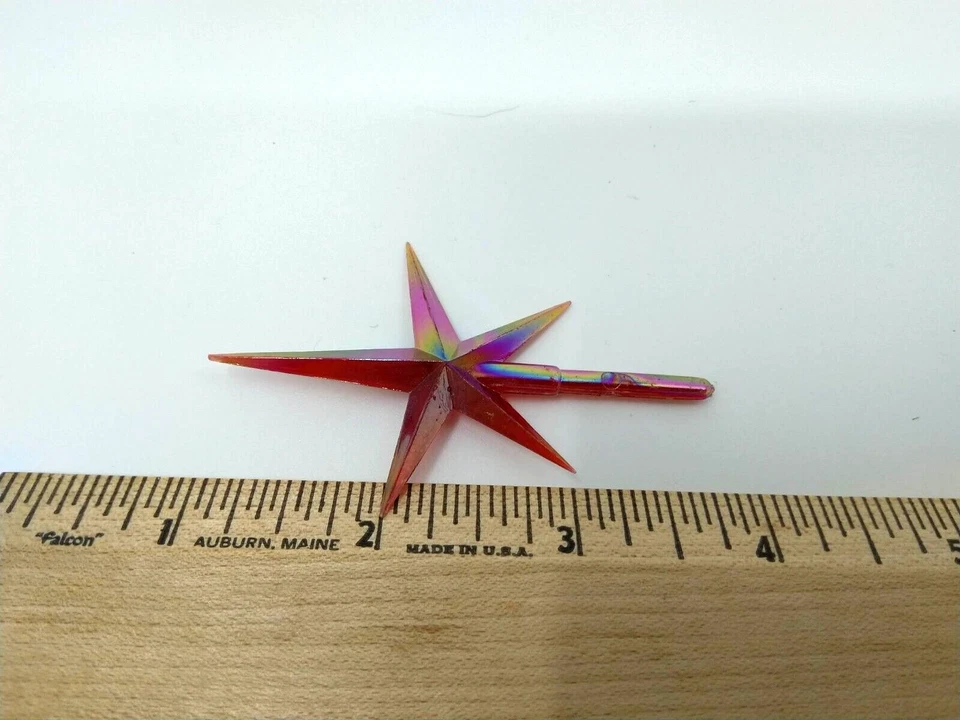 Medium RED Iridescent Aurora Star Topper for Ceramic Christmas Tree lights New - Image 4 of 4