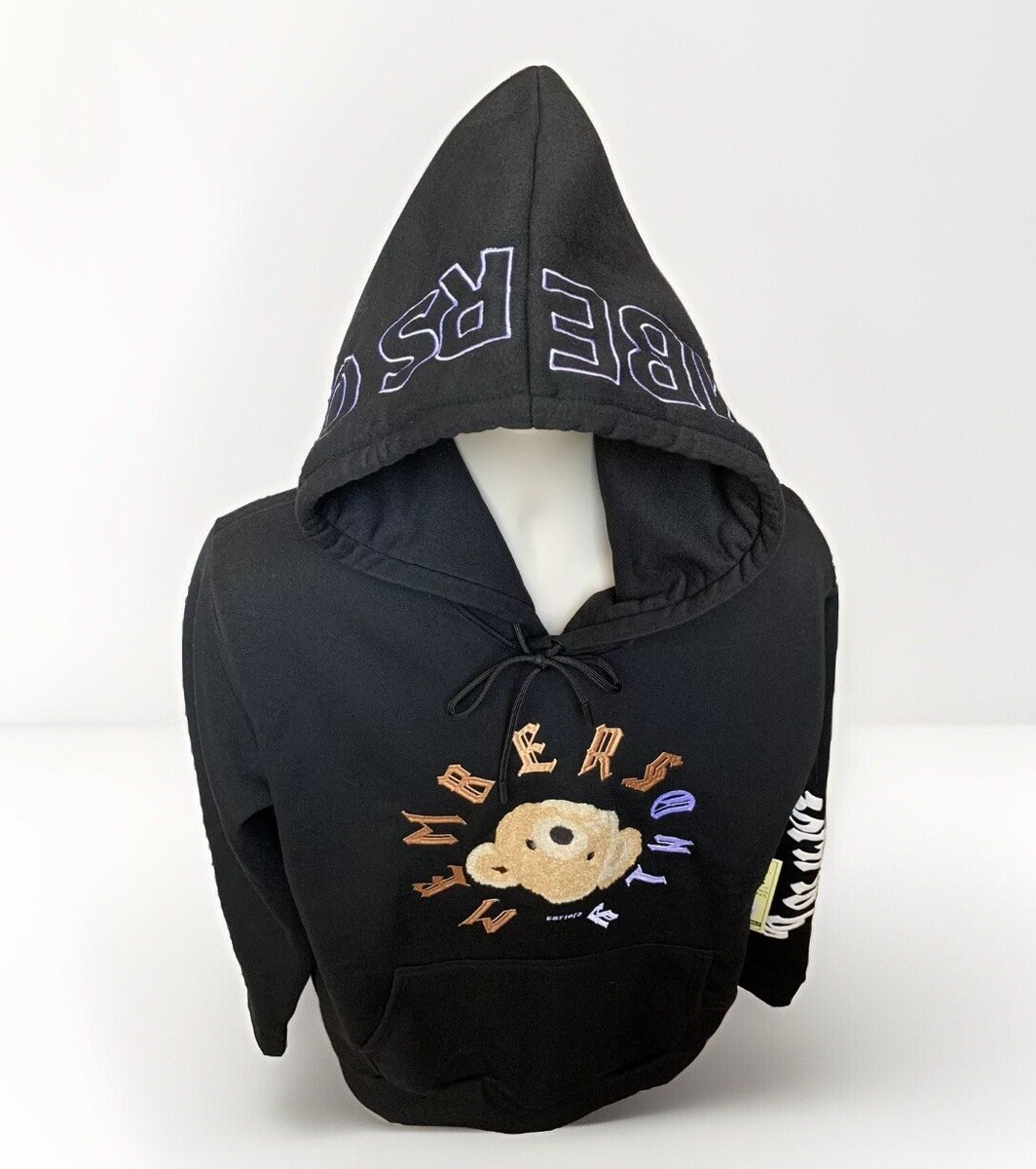 NEW Members Only UPSIDE DOWN TEDDY FACE Men's Black Pullover