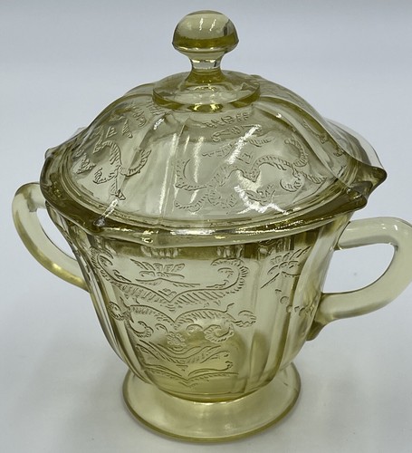 Vintage Federal Madrid Amber Depression Glass Creamer w/Lid - Picture 5 of 10