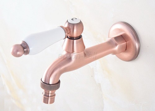 Antigua lavadora de una sola manija de cobre rojo grifo fregadero lavabo grifo de agua - Imagen 2 de 8