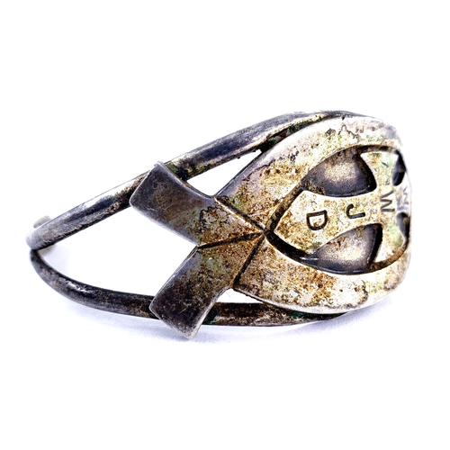 Vintage Sterling Silver 5.5" WWJD Childs Cuff Bracelet Religious Jesus ICHTHYS - Picture 2 of 7
