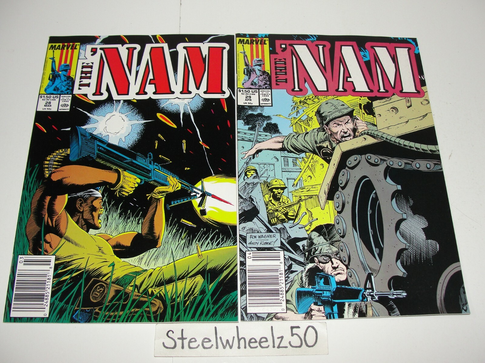 The Nam #28 & 29 Comic Lot Marvel 1989 Doug Murray Wayne Vansant Vietnam War HTF