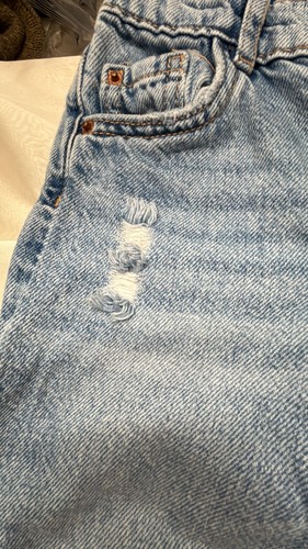 Zara Distressed tapered Jeans Blue Kids Size 4 - Picture 4 of 10