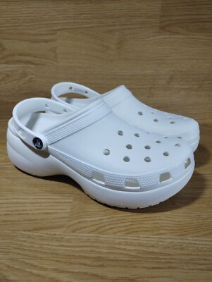 CROCS Classic Platform Clog Women's Size 10 White Slip On