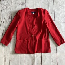 Norton McNaughton Petites Women’s 8 Red Blazer Jacket Single Button USA Made