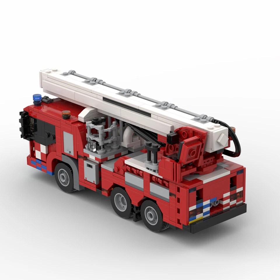 MOC: Fire Truck Aerial Platform with Elevator and Cabin 864 Pieces Good Quality - Image 3 of 4