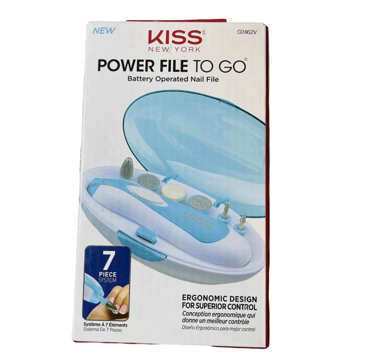 KISS Power File Rechargeable Nail File Kit, 11 Pieces