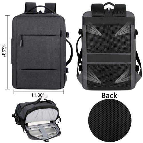 Men Women Backpack Business Travel Laptop Bag Business Shoulder Bag / USB Port - Picture 5 of 33