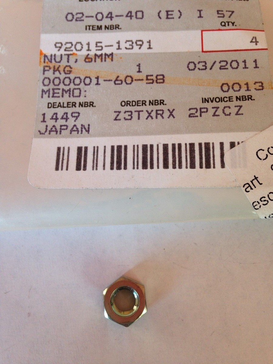 KAWASAKI NUT, 6 MM KD,KE,KL,KLR,KLX,KS 92015-1391 NOS! | eBay