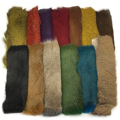 HARELINE DUBBIN, INC. PREMO DEER HAIR STRIPS - Hareline Fly Tying Material - 13 Colors Available NEW!