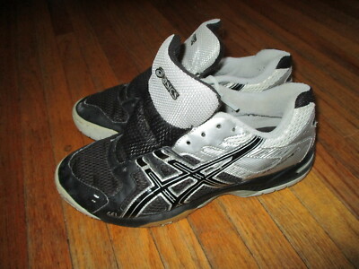 Womens ASICS GEL RUNNING SHOES Trainers Black White Silver B257N Womens  Size