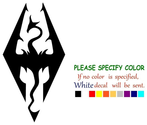 Skyrim Símbolo Imperial Gráfico Troquelado Calcomanía Pegatina Coche Camión Ventana Laptop 12" - Imagen 1 de 3