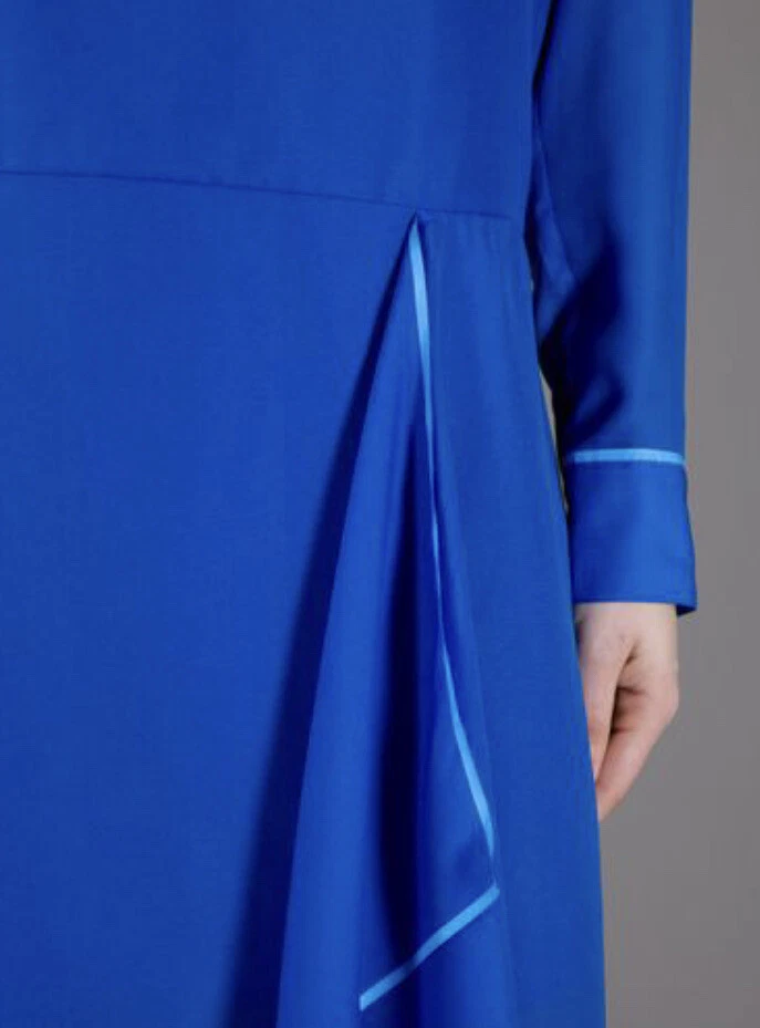 ABITO ACNE STUDIOS M MEDIUM UK10 EU38 BLU COBALTO SCHIENA APERTA FESTA ASSIMETRICA