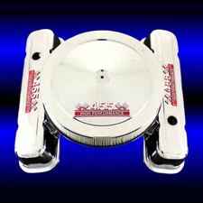 Chrome Tall Valve Covers and Air Cleaner Combo For Pontiac 455 Engines