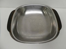 VINTAGE STAINLESS STEEL SCANDINAVIAN BOWL ROSEWOOD HANDLES