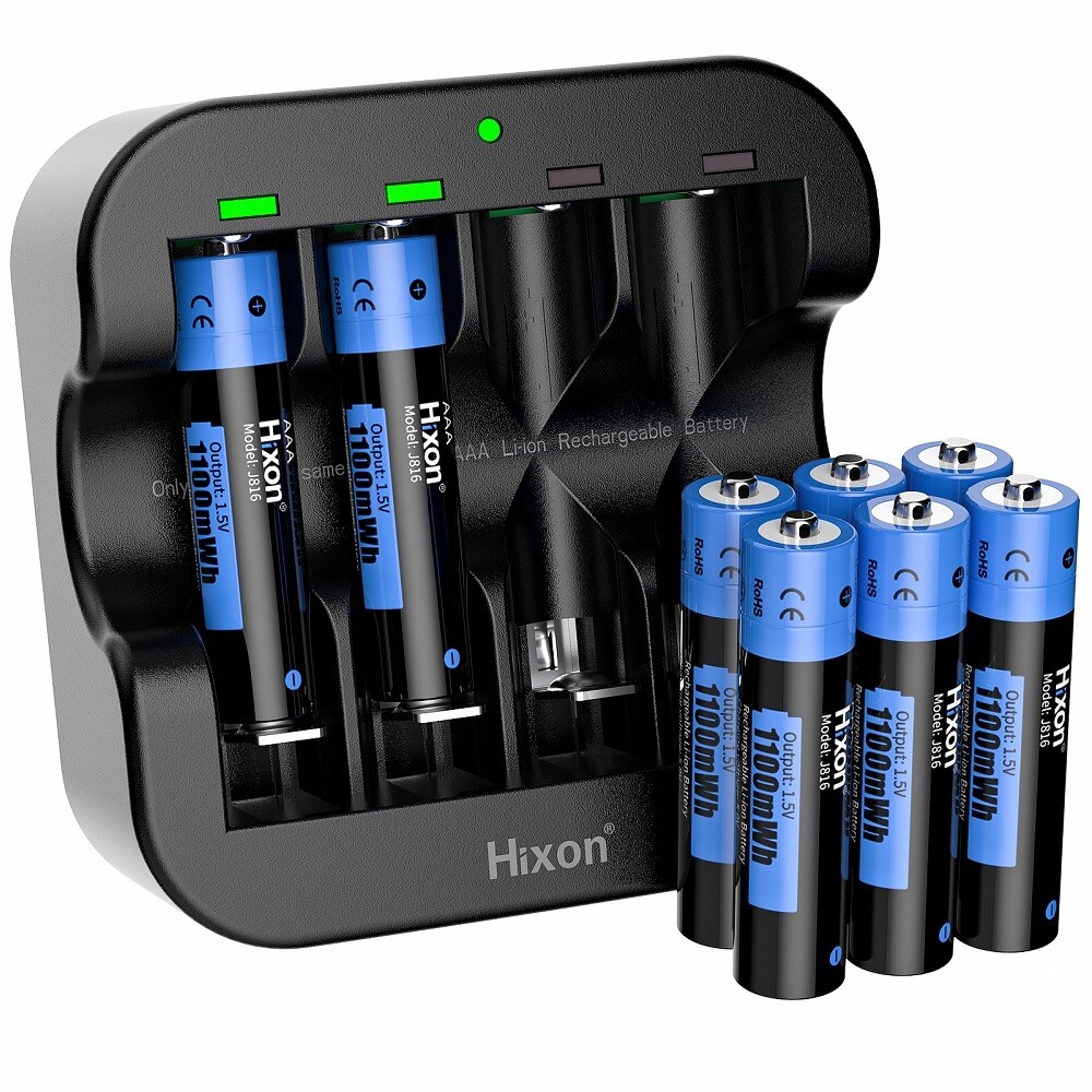 Hixon AAA Batteries 8 Pack 1.5V 1100mWh Rechargeable AAA Lithium Batteries-image