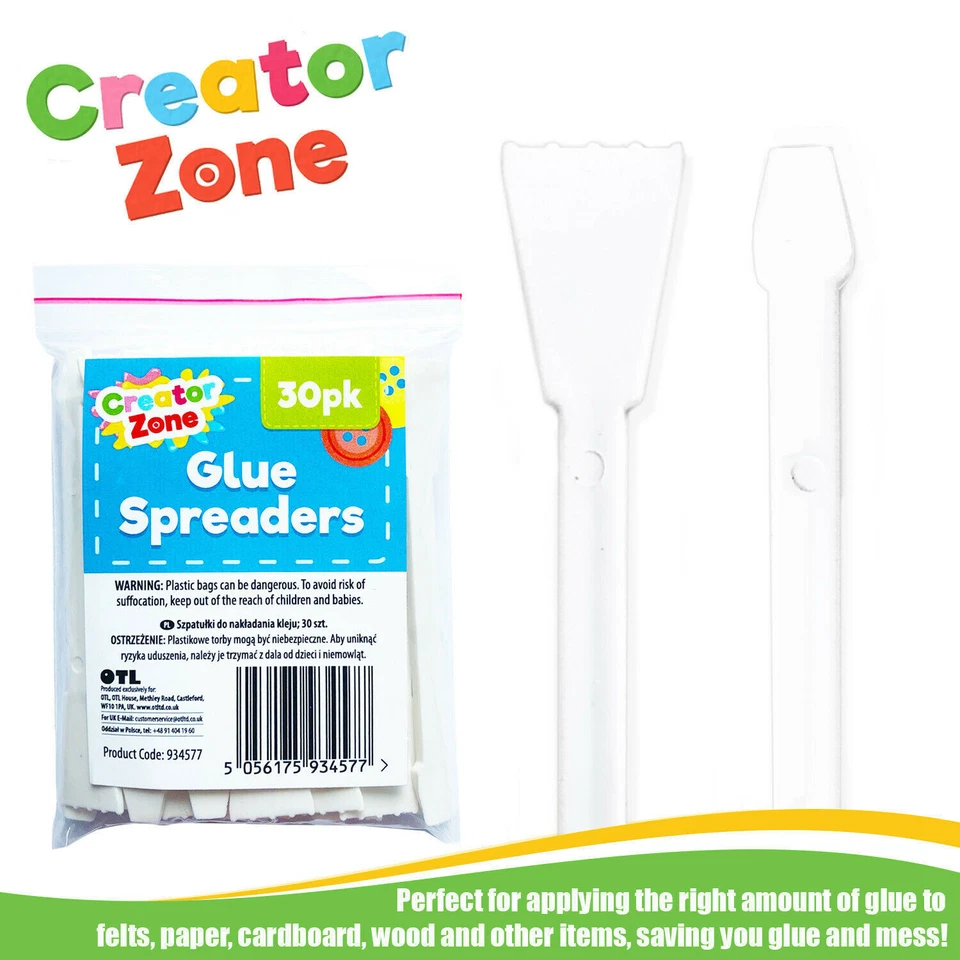 30pk Glue Spreaders Flexible Plastic PVA Adhesive Paste Spatulas Kids Arts Craft - Image 3 of 4