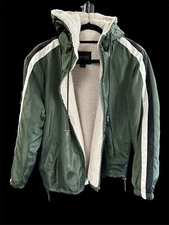 New with Tag Women's Sanctuary Clothing Track Stripe Sherpa Lining Parka Coat XS