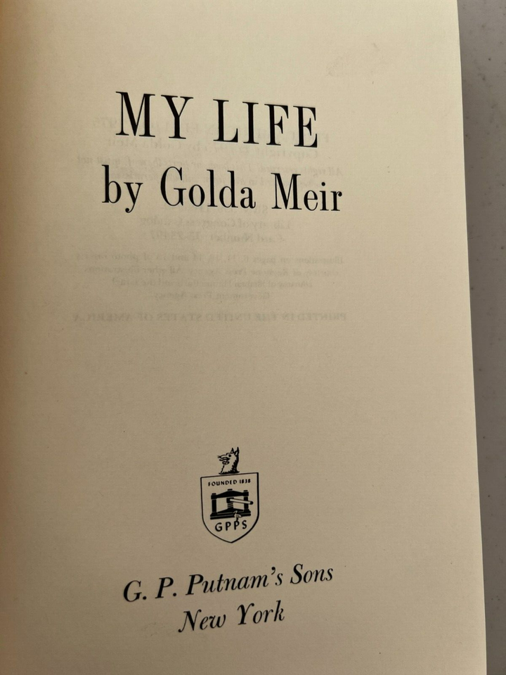 My Life by Golda Meir 1975 G.P. Putnam's Sons HC/DJ First American Edition | eBay