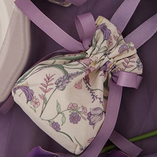 Large Capacity Canvas Drawstring Bag Floral Festive Sugar Bag Party - Picture 9 of 17