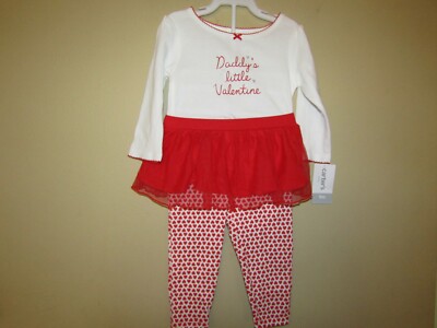 Carter's Just One You DADDY'S LITTLE VALENTINE 2 piece PANT Outfit SIZE 6 Months