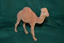 Flocked Brown Camel ~ 6 3/4" high ~ Glass eyes ~ Christmas nativity figure