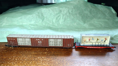 Minitrix N #272004 Missouri Pacific Lines Hi Cube Cushion Car & Preiser  79077 N