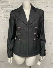 NWT Harve Benard Womens Dark Gray Snap Close Business Blazer Size 6