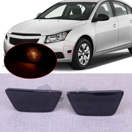 Smoked Front Bumper Side Marker Lights Lamps Reflector Fit For Chevrolet Cruze - Photo 1/8