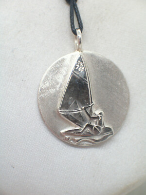 Windsurfing: 925 Silver Pendant - Windsurfer Pendant - Wind Surf - Board