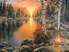 Groot Campfire Marvel Fine art Print poster Upcycled thrift store painting