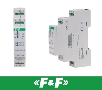 F&F CKF-316 Phasenwächter 3x 400 V + N 10A Asymmetrie und Sequenz Überwachung