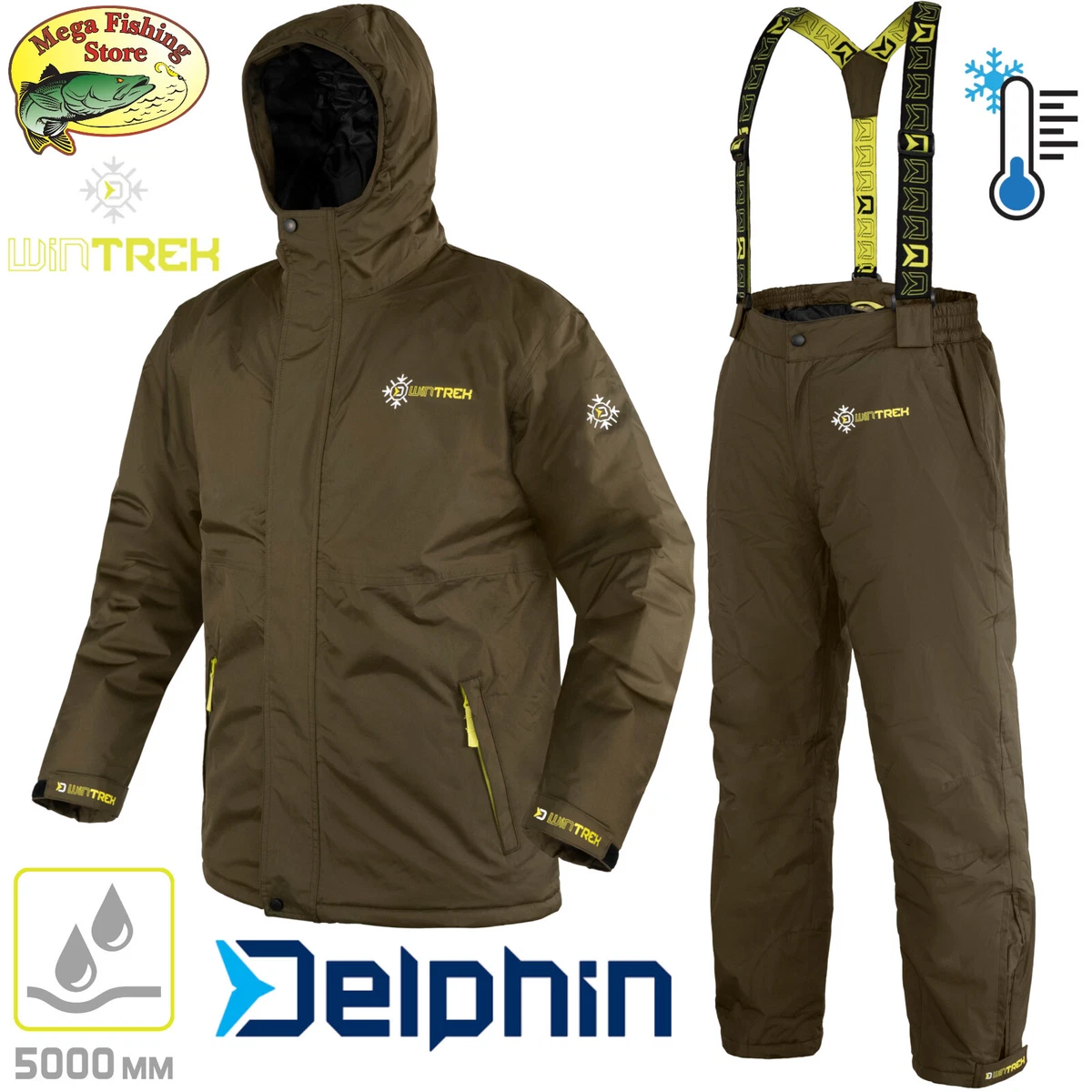 Traje térmico Delphin WinTREK - Traje de pesca de invierno al aire libre - Chaqueta y pantalones separados