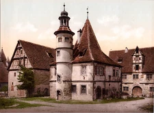 Germany, Rothenburg o/T. Hegereiterhaus. vintage photochrome print, vintage