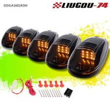 5x Smoked Roof Top Cab Lights 9 Amber Led Marker Lamps Kit Fit For Truck Suv Us
