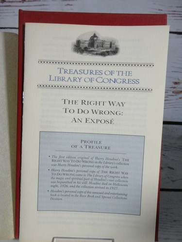 The Right Way To Do Wrong, Harry Houdini, EASTON PRESS, The Library of Congress - Foto 3 di 10