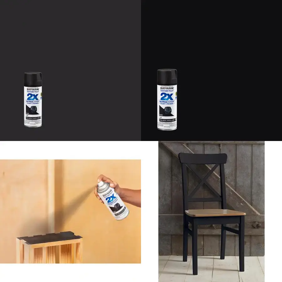 12 oz. Flat Black General Purpose Spray Paint & Primer For Wood, Metal,  Plastic