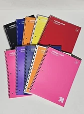 Set Of 10 pcs Up & Up College Ruled Notebook, 70 Sheets. Set of random colors.