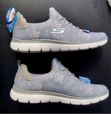 Skechers Gray Floral Memory Foam Sneakers Size 11 Medium 