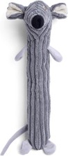 Petface Farmyard Buddies Mouse Stick Plush Dog Toy | Built-In Squeaker, Durable
