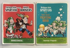 Lot of (2) Vintage Michigan State Spartans Football Programs 1968 & 1969