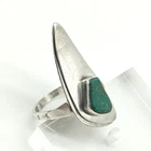 Vintage Sterling Silver 925 Turquoise MCM Modernist Southwestern Ring Sz 8.5