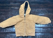 Carhartt Toddler Size 2T Brown Canvas Hooded Full Zip Jacket