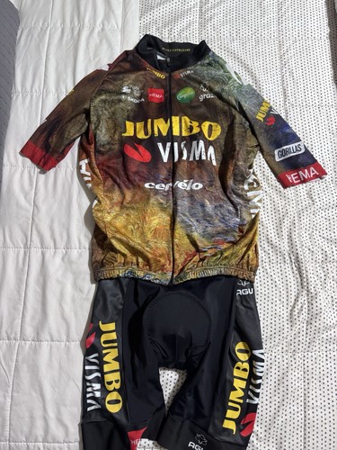 Jumbo Visma Masterpiece Cycling Jersey & Bibshorts. Size Large.