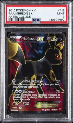 2016 POKEMON XY FATES COLLIDE #119 FULL ART/UMBREON EX PSA 9